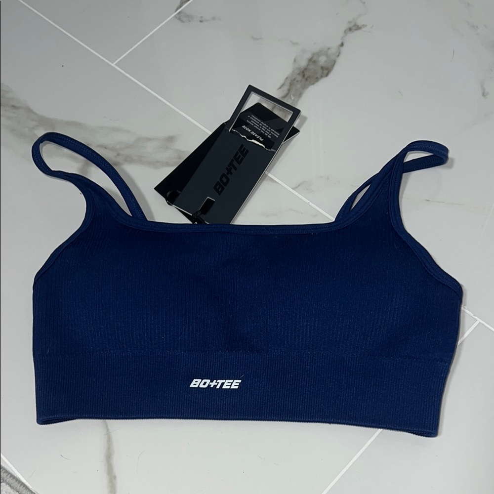 Bo+Tee Navy Blue Crop Top